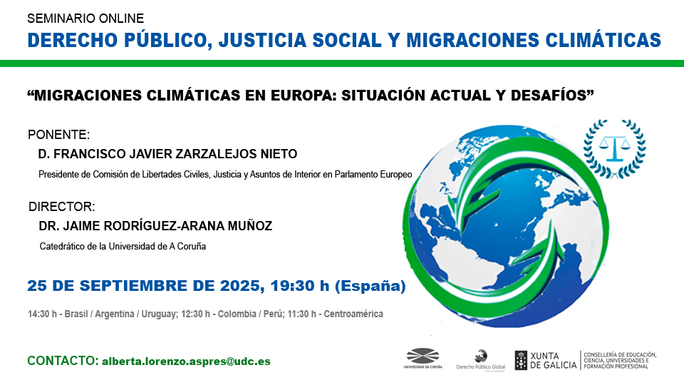 Seminario online «Derecho público, justicia social y migraciones climáticas»